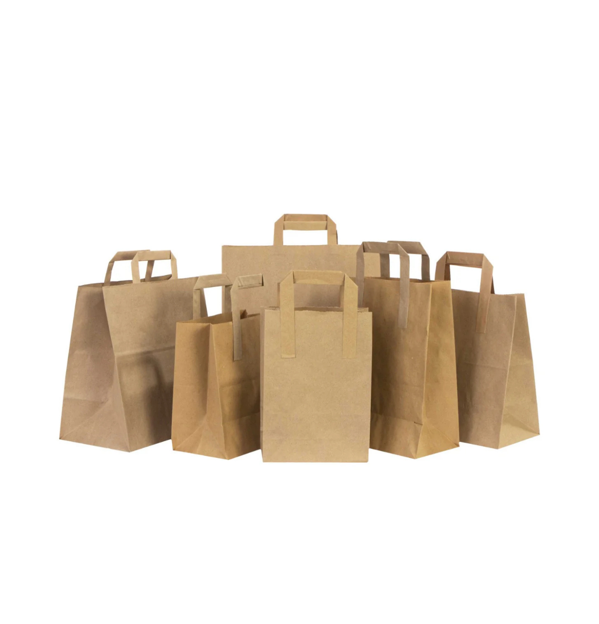 Sacs kraft à poignées plates